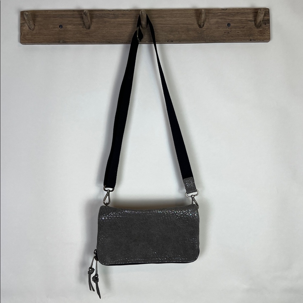 Kipling Crossbody Bag Leather Metallic Gray - Picture 5 of 16